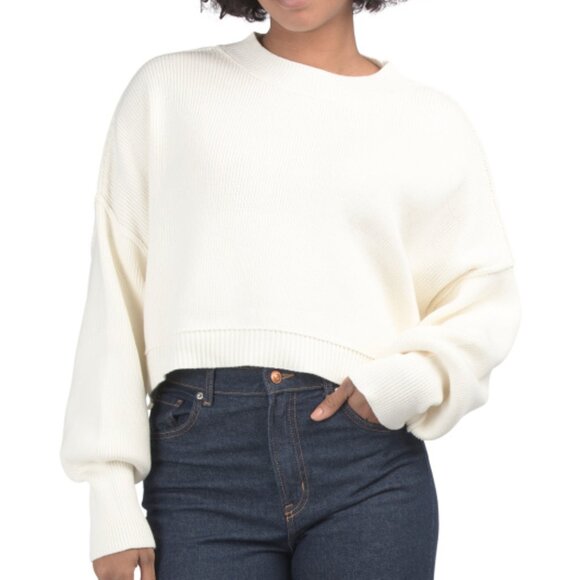 NEW FREE PEOPLE Easy Street Crop Sweater in brown for women 1225 3t0 - Picture 12 of 13